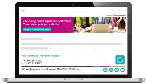email-signature-marketing-features-rocketseed-2020-1 Example of email banners in branded email