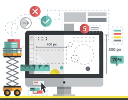 7 signs your email signature needs a New Year service 13 A graphic of a desktop computer surrounded by a scissor lift, a graph, and various maths symbols.