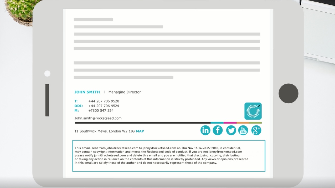 Disclaimer for email poster