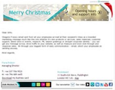 The personal touch is all you need 2 A screenshot of an email with colourful banners at the top and bottom with the words "Merry Christmas", and indiscernible text in the body.
