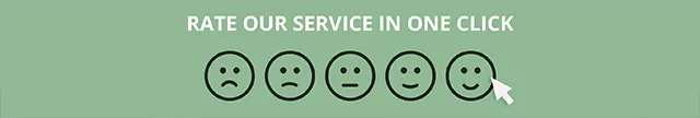 rate-service-rocketseed The words "RATE OUR SERVICE IN ONE CLICK" above a scale of five emojis, from sad to happy.