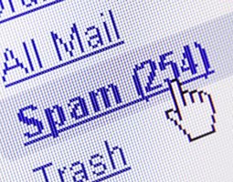 Onliner spambot leaks 711,000,000 email addresses. Are you on the list? 3 A selection hand hovers over a link titled "Spam (254)".