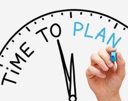 As a top member of the A-Team, Hannibal would say ‘I love it when a plan comes together’ 15 A hand holds a blue Texta up to a graphic of a clock face, with the words "TIME TO PLAN" written on it.