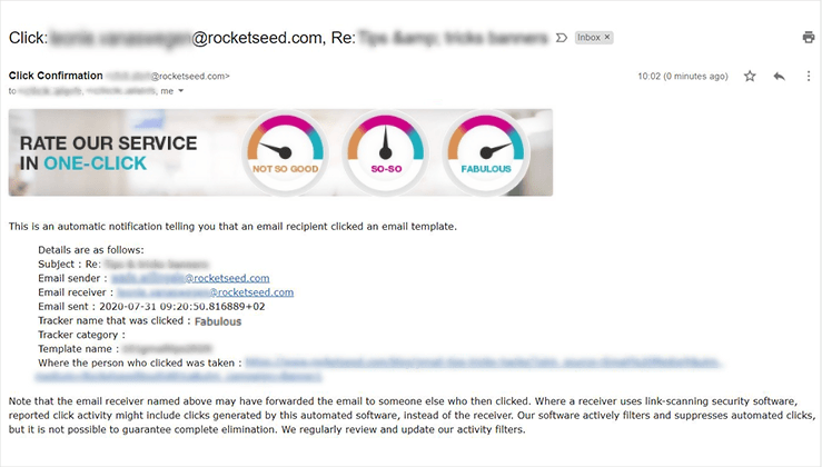 Email click alert example Email click alert example