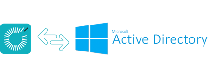 it-ad-sync The Rocketseed logo next to the Microsoft Active Directory logo, with multi-directional arrows in between.
