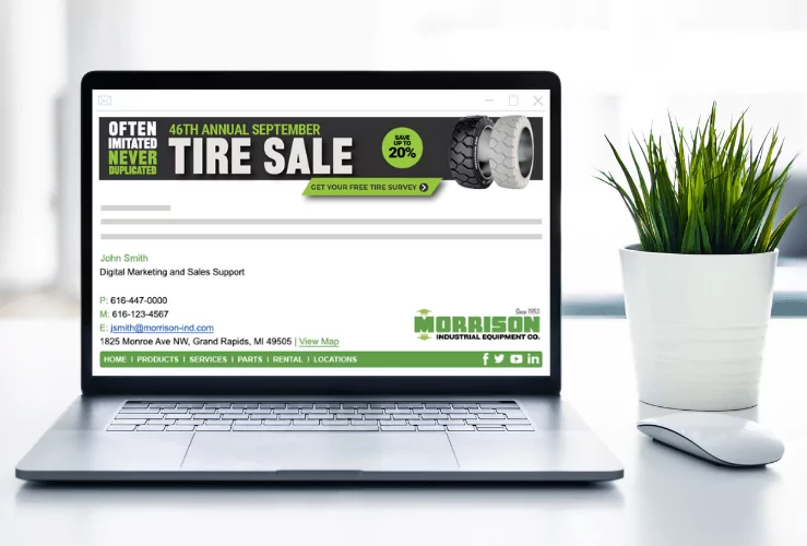 Morrison Industrial Equipment Co. branded email signature Morrison Industrial Equipment Co. branded email signature