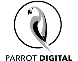 The Parrot has landed! 14 Parrot Digital logo.